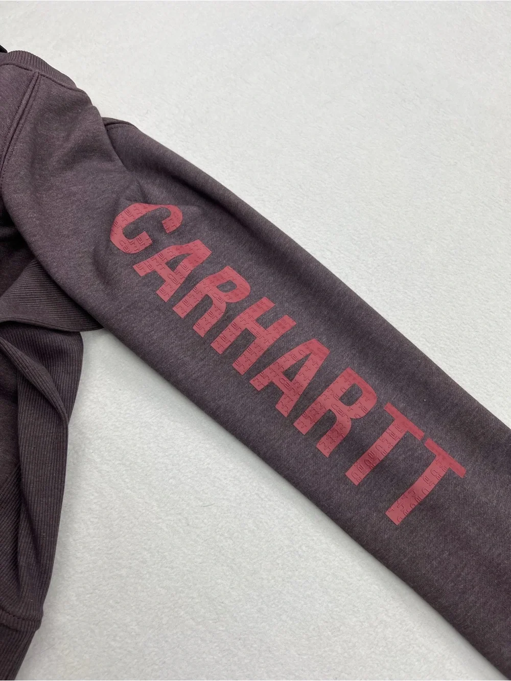 Carhartt Wmns Relaxed Fit Crewneck Black Logo Sweatshirt Heather Purple Sz XXL